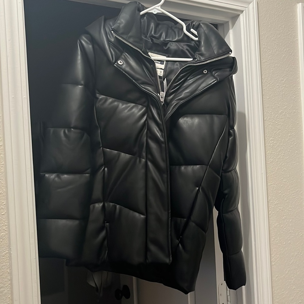 Abercrombie Faux Leather coat NWT